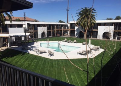Apartment grounds and swimming pool
